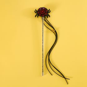 Halloween Cat Teaser Stick Cartoon Plush Spider Pumpkin Bat Tassel Sound Interactive Pet Toy (Option: Tassel Spider Cat Teaser)