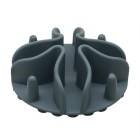 Silicone Pet Dog Snack Pad Round Supplies Slow Food Suction Cup Bathroom Licking Plate (Option: Gray)