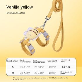 Adjustable Pet Cat Gradient Color Hand Holding Rope (Option: Bee Style Vanilla Yellow-M)