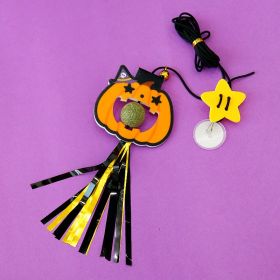 Elastic String Feather Cat Teaser (Option: Pumpkin-Elastic String About 2 M)