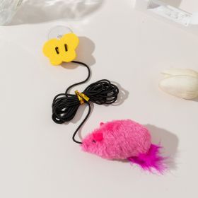 Hanging Cat Teaser With Butterfly Elastic String (Option: Pink-Sound Movement)