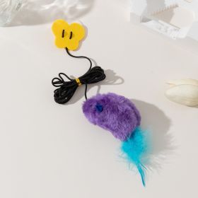 Hanging Cat Teaser With Butterfly Elastic String (Option: Purple-Sound Movement)