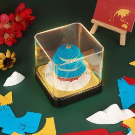 Earth Calendar Light Panoramic 3d Three-dimensional Creativity Paper Carving Desk Calendar Sticky Notes (Option: Temple Of Heaven Lamp)