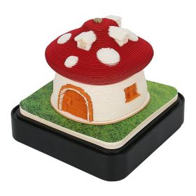 Earth Calendar Light Panoramic 3d Three-dimensional Creativity Paper Carving Desk Calendar Sticky Notes (Option: Mushroom Red)