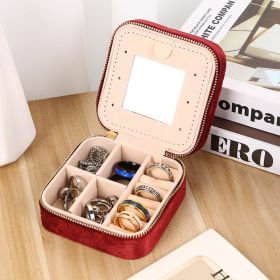Flannel Jewelry Box Internet Celebrity Minimalist (Option: Red-Jewelry box)