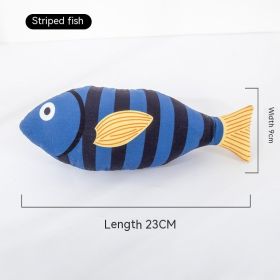 Cat Mint Self-Hi Simulated Fish Molar Toy (Option: Tiger Pattern Carving)