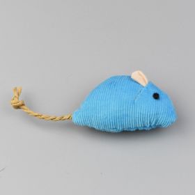 Herbal Plush Mouse Cat Teaser Toy (Color: Blue)