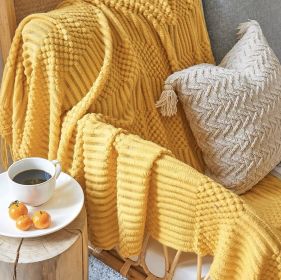 Nordic Style Bubble Lunch Break Artifact Summer Cover Blanket Sleeping Sofa (Option: Turmeric-130 × 170cm)