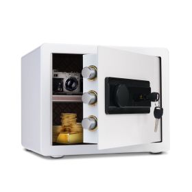 1.2 Cub Wall or Floor Mounting Safe for Personal Home (Color: White)