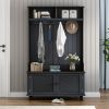 3-in-1 Entryway Hall Tree with Storage Bench and Coat Hooks, 40 Inch