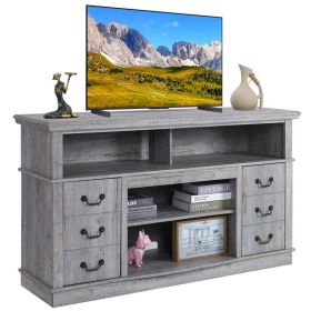 Vintage Home Living Room Wooden TV Cabinet (Colour: FTTS0382 grey)