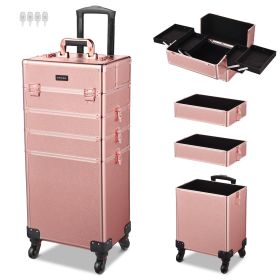 Rolling 4in1 Makeup Case (Color: As pic)
