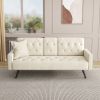 Sofa Bed Armrest with Nail Head Trim with Two Cup Holders 72