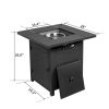 28-Inch Fire Table, 50000 BTU Gas Firepit with Volcanic Stone Black