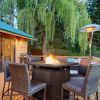 28-Inch Fire Table, 50000 BTU Gas Firepit with Volcanic Stone Black