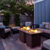 28-Inch Fire Table, 50000 BTU Gas Firepit with Volcanic Stone Black