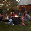 28-Inch Fire Table, 50000 BTU Gas Firepit with Volcanic Stone Black