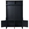 3-in-1 Entryway Hall Tree with Storage Bench and Coat Hooks, 40 Inch