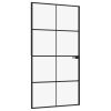 Interior Door Black 40.2" x 79.3" Tempered Glass&Aluminum Slim