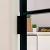 Interior Door Black 40.2" x 79.3" Tempered Glass&Aluminum Slim