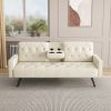 Sofa Bed Armrest with Nail Head Trim with Two Cup Holders 72