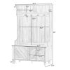 3-in-1 Entryway Hall Tree with Storage Bench and Coat Hooks, 40 Inch