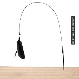 Cat Toy Long Brush Holder Suction Cup With Bell (Option: Handheld Rod Black Fur)
