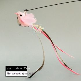 Simulation Bird Steel Wire Long Brush Holder Cat Teaser Feather Replacement Head Cat Toy (Option: Fan Bird)
