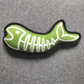 New Halloween Pet Cat Sound Toy Dinosaur Fishbone Relieving Boredom Molar Long Lasting (Option: Green Fishbone-30cm)