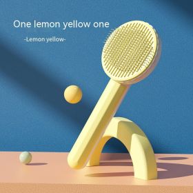 Plastic Stainless Steel Pet Comb Hair Removal Dog Brush Stainless Steel (Option: Yellow White)