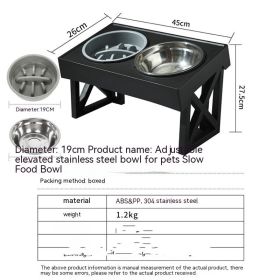 Pet Adjustable Elevated Stainless Steel Vertical Anti-choke Slow Food Dog Bowl (Option: Adjustable Elevated Bowl-Stainless Steel Bowl)