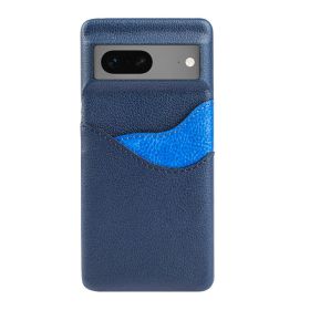 Leather Anti-aging Card-inserting Mobile Phone Protective Cover (Option: Blue-Google Pixel3XL)