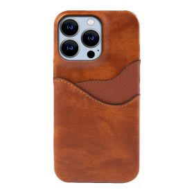 Leather Anti-aging Card-inserting Mobile Phone Protective Cover (Option: Brown-Google Pixel4A)